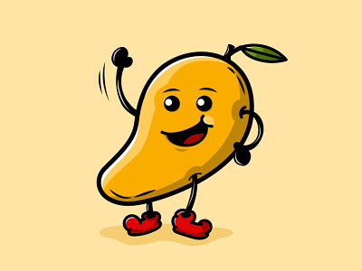 Hi Manggo cartoon character cute design fruit graphic design illustration logo mango mango character mascot ui