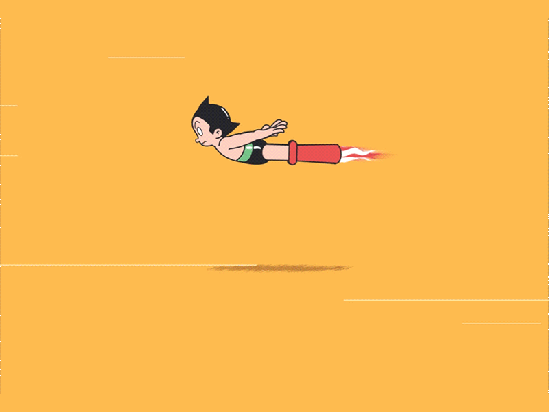 Fly！Astro Boy！ animation astro boy cartoon cycle illustration motion design robot