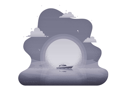 keep going boat animation boat cartoon cycle design ferry fish floating cloud illustration moonlight motion design ocean sea ship wave yacht