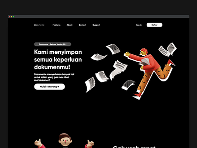 Documente — A Documents Saver Landing Pages design illustration minimal ui ux web web design web development website