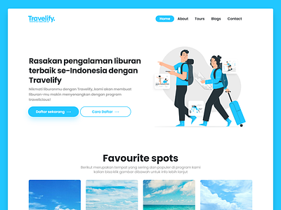 Travelify — A Web Design About Travelling design flat illustration ui ux vector web web design web development website