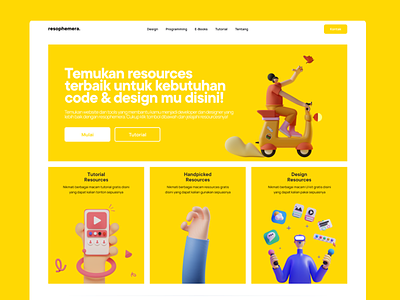 Resophemera — A Programming Resources Landing Pages animation design illustration illustrator ui ux web web design web development website