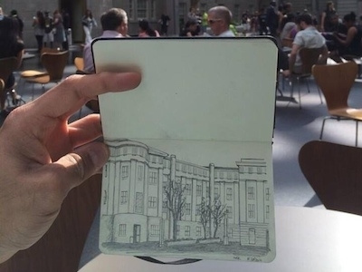 National Portrait Gallery - Kogod Courtyard dc moleskine national portrait gallery pencil sketching urgan washington