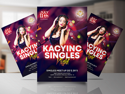 Party Flyer For Fiverr Client: Kacynic Singles Night