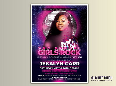Girls Rock Party Flyer Design creative design design event flyer flyer girls rock graphic design party flyer poster
