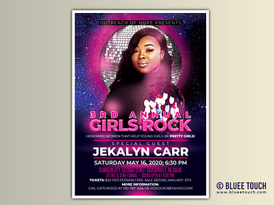 Girls Rock Party Flyer Design