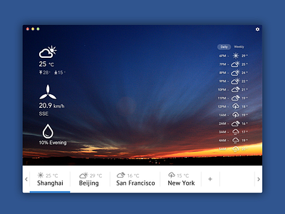 Another Weather app for Mac blue flat weather