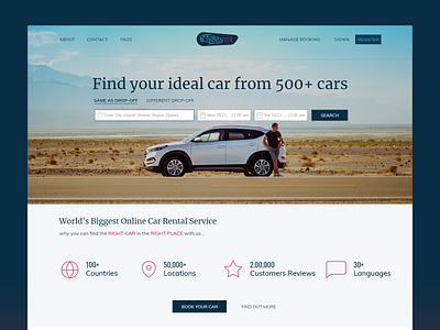 Webpage for Car Rental Service branding design flat minimal ux ux ui design web webdesign website