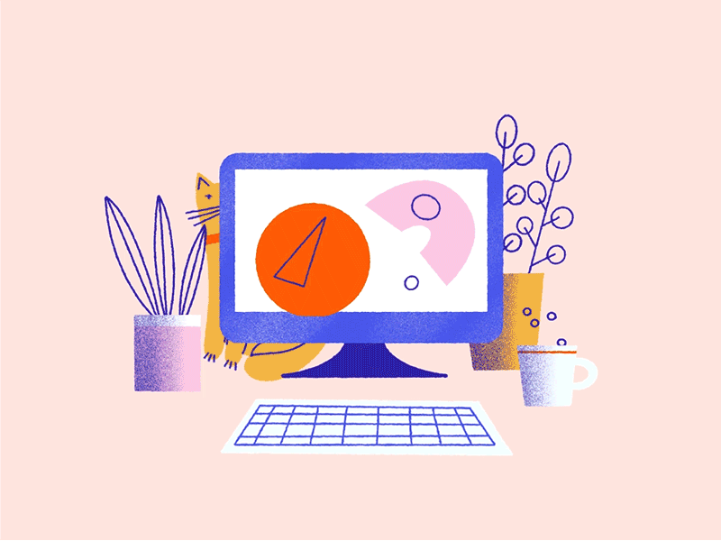 Work from home adobe aftereffects animation color cute art design illustration ipad pro motion design motiongraphics procreate