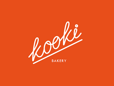 Logo "KOOKI" for bakery branding design illustration lettering logo minimal type vector