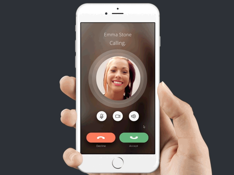 Incoming Call iPhone animation call clean framerjs incoming interaction iphone like skype