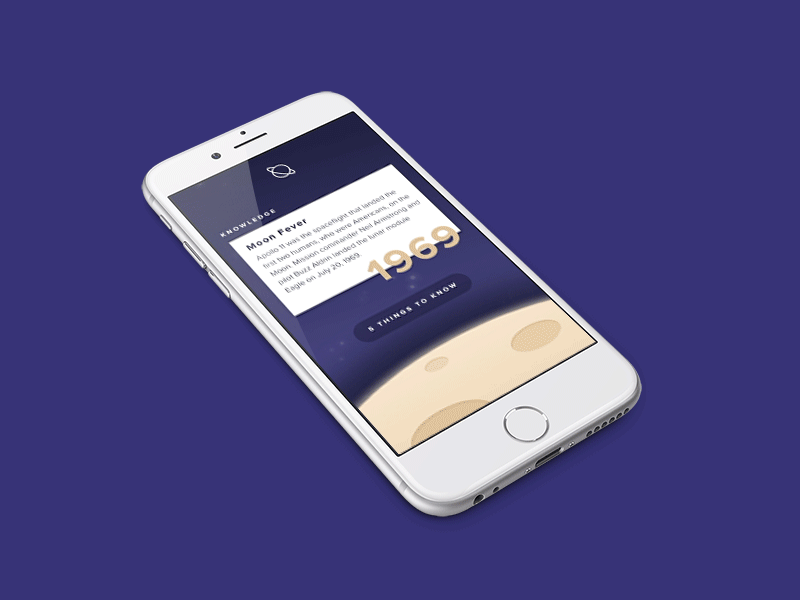 Space App iOS Concept animation apollo app concept iphone lunar space