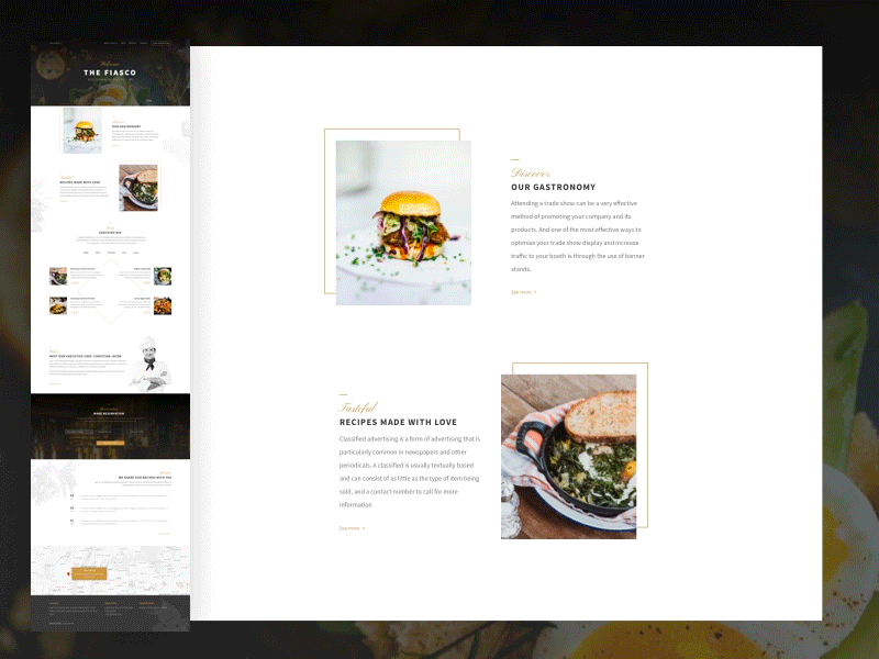 Restaurant Website Gourmet 👨🏻‍🍳 fresh gastronomy gourmet minimal restaurant website white