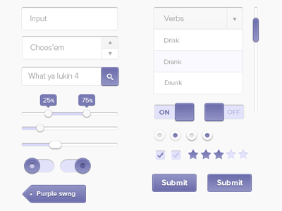 Purple UI Kit css3 interface kit purple tutorial ui