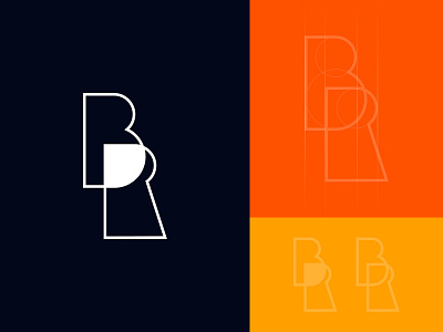 Logo Monogram 𝘽𝙍 letter logo logo design logotype minimalist monogram simple