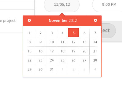 Calendar app calendar clean dashboard minimalist red simple ui web