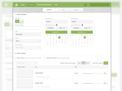 Campaign Dashboard campaign clean dashboard green layout simple ui