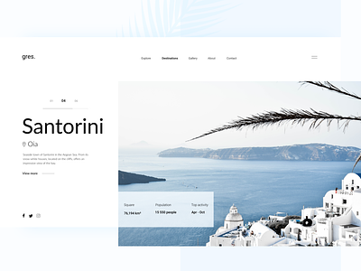Santorini resort concept design flat minimalism ui web