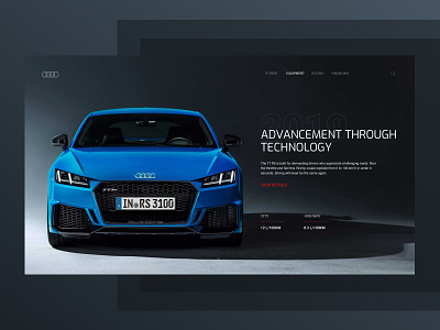 Audi TT RS 2019 branding concept design minimal minimalism typography ui web