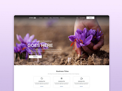 landing Atrin website branding design saffron site ui uidesign uiux ux web website