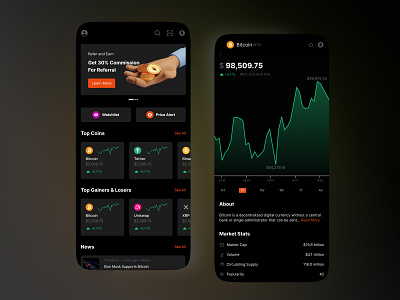 Crypto App Design appdesign crypto crypto app cryptocurrency app defi design figma fintech mobile app mobile design wallet web3