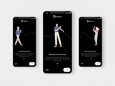 Music.io android app app design app ui ios app ios app design onboarding ui ui ux uidesign user onboarding