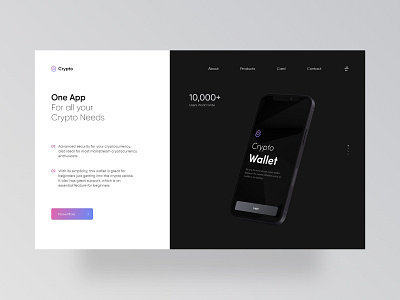 Crypto app crypto hero section homepage uihomepage ui website design