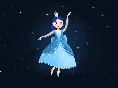 Winter princess animation art charecter children illustration design flat illustration illustrator portrait