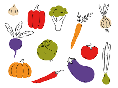 Line vegetables animation art children illustration design digitalart doodle flat icons illustration illustrator logo nature