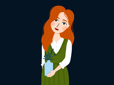 Ginger animation art branding children illustration design flat girl illustration illustrator portrait