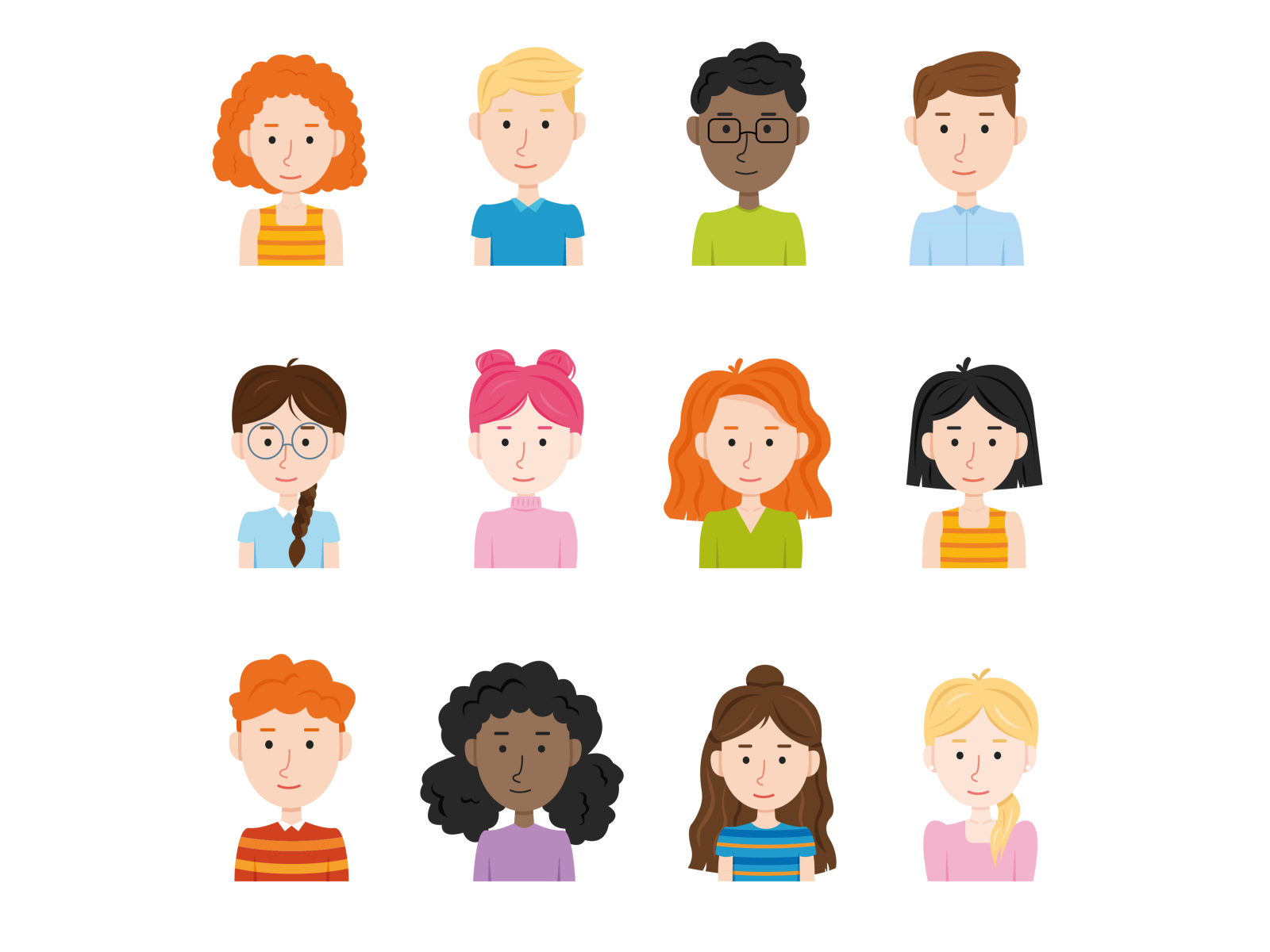 Flat avatars by Anastasi Abel on Dribbble