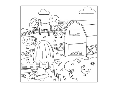 Farm coloring page