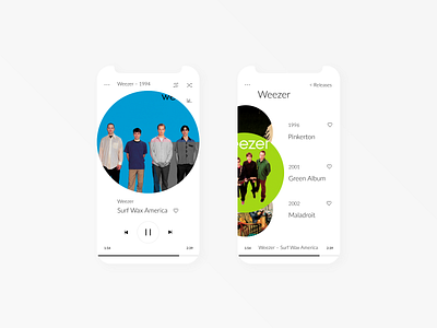 Music Player app design flat interface ui white