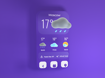 Weather App 3d app design fluent interface ui