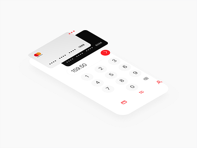 Bank Pay App 3d app design fluent interface isometric ui white