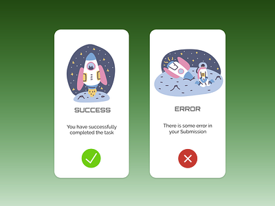 Alert messages(success & error) app app design dailyui design error error message flash message illustration success success message ui ui design uidesign user interface uxdesign vector