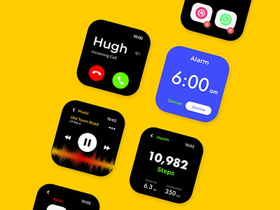 Watch OS alarm calling design health music musicplayer uidesign user interface uxdesign watch watchos