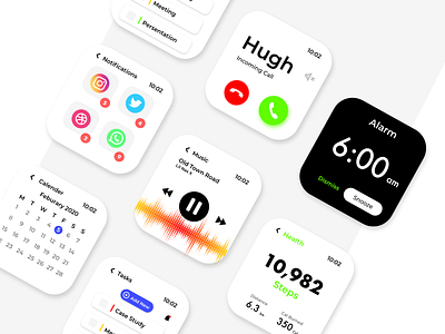 watch OS light theme app app design dashboad design uidesign user interface watch watch ui watchos