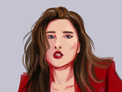 Kim Lip digital painting kimlip kpop loona painting portrait