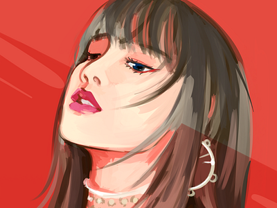 Lisa blackpink blackpinklisa digital painting kpop painting portrait