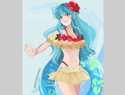 Summer!Eirika (Fire Emblem) digital painting fanart fire emblem illustration video games