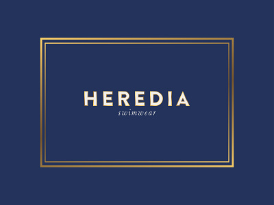 Heredia Swimwear branding design gold logo swimwear vector