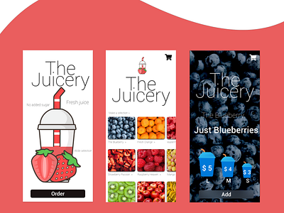 Juicery App Concept android app fruit juice mobile ui ux