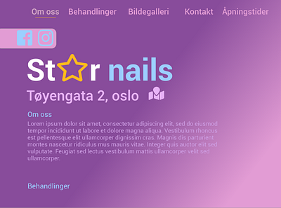 Landing page nail salon prototype nail salon website