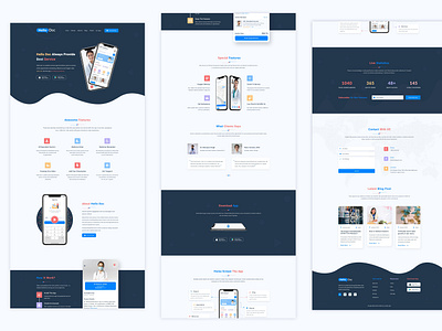 Hello Doc App Landing Page app design banner brochure flyer graphic design landing page design logo mockup mockup design ui ui design uiux uiux design user experience design user interface design ux ux design web ui website design website ui design