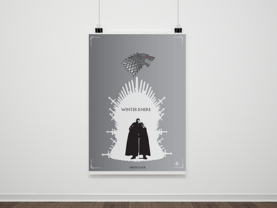 Jon Snow | Poster Design design digital art game of thrones illustration poster stark