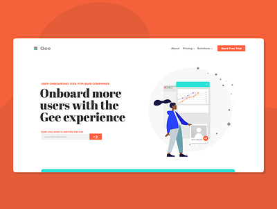 User onboarding tool landing page branding flat minimal ui ux web website