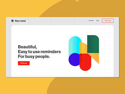 Ree-mind flat ui landing page product design ui ux design web design