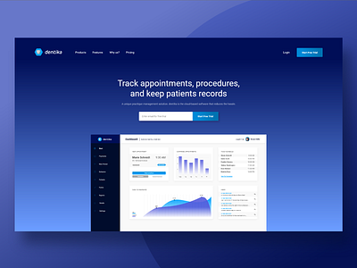 Hero Landing page for Dentika