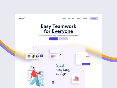 Task management online app landing page